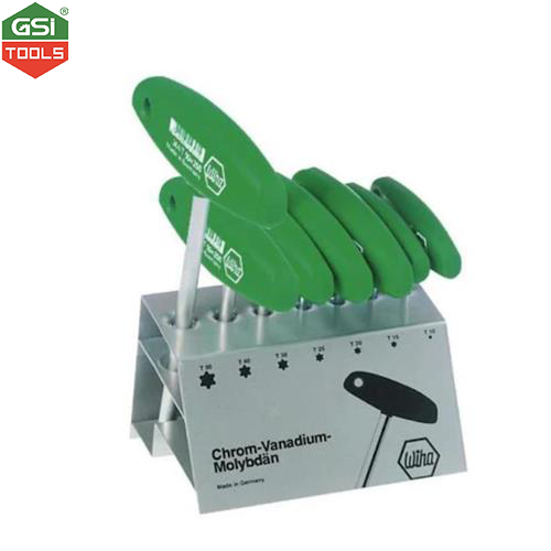 Bộ tay vặn chữ T đầu sao 7 chi tiết Wiha TX10–TX50