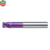 Dao phay ngón carbide bo góc R0.5, 4 me gia công thép cứng 65HRC Atorn 2x2.5x57mm