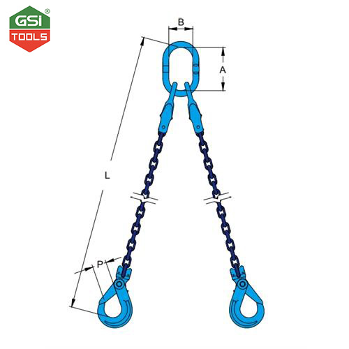 Sling xích tự khóa 2 chân 2 tấn YOKE cỡ 6 mm