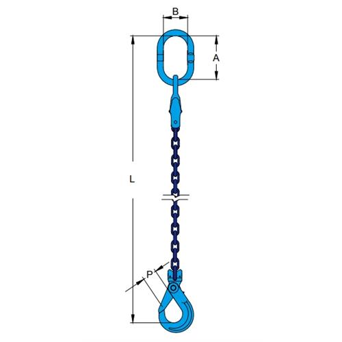 Sling xích tự khóa 1 chân 10 tấn YOKE cỡ 16 mm