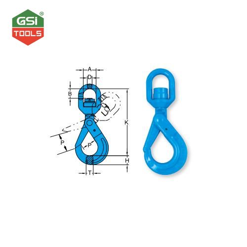 Móc cẩu xoay cổ vòng bi tự khóa 4 tấn YOKE cỡ 10 mm